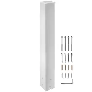 VEVOR Mailbox Post, 43" High Mailbox Stand, White Powder-Coated Mail Box Post Kit, Q235 Steel Post Stand Surface Mount Post for Sidewalk and Street Curbside, Universal Mail Post for Outdoor Mailbox