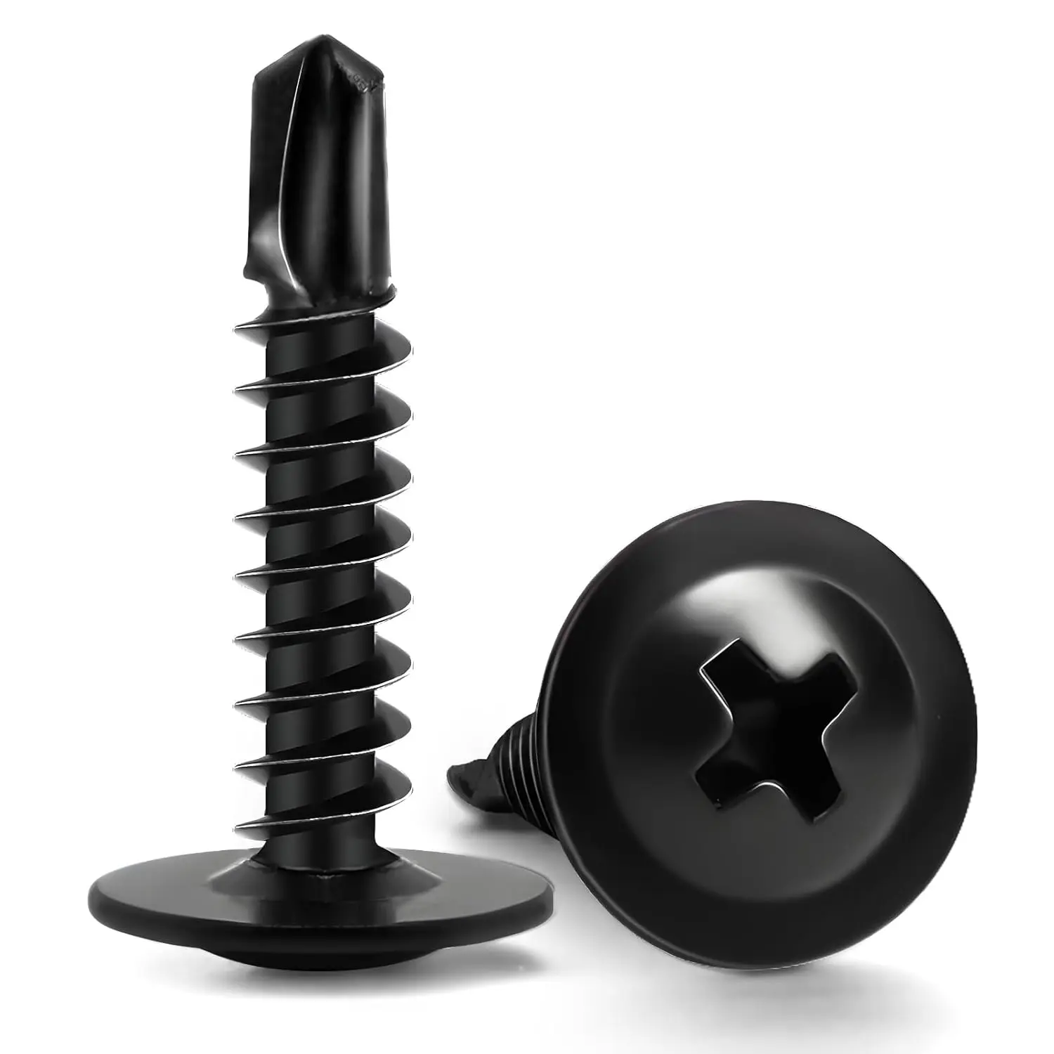 Sheet Metal Screws #8 x 3/4", 125 count  Phillips  Truss  Self Tapping Screws for Metal, Self Drilling Screws, Black
