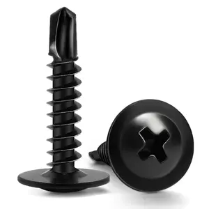 Sheet Metal Screws #8 x 3/4", 125 count  Phillips  Truss  Self Tapping Screws for Metal, Self Drilling Screws, Black