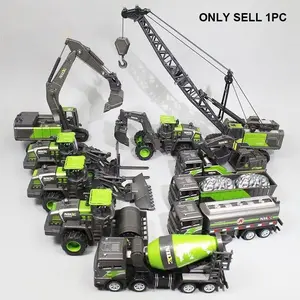 1/50 Diecast Engineering Vehicle Excavator Bulldozer Car Model Simulation Alloy Head Dumper Truck Crane Tanker Toys for Kids Boy, Birthday & Christmas Gifts Diecast Metal Model