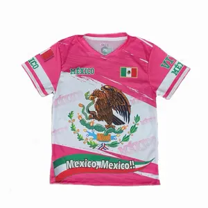 Pink Mexico Jersey with National Logo Authentic Team Spirit Gear for Soccer Fans Slim Fitting Soccer Fans Essential