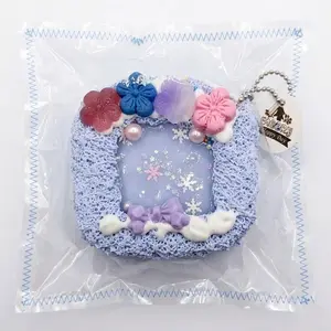 Sea Salt Blue Hollow-Out Toast Food-Grade Silicone Squishy Stress Relief  – Soft to the touch, with a rich creamy slime texture, handmade, non-toxic sensory toys.