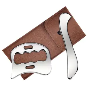 2-in-1 stainless steel gua sha massager for full body use. Relieve soreness, relax muscles and release fascia tension. Durable and easy to use for daily health care at home
