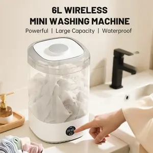 Portable washing machine 6L, mini washing machine for underwear, sock, baby clothes, towel, gift idea for camper, travel, doms