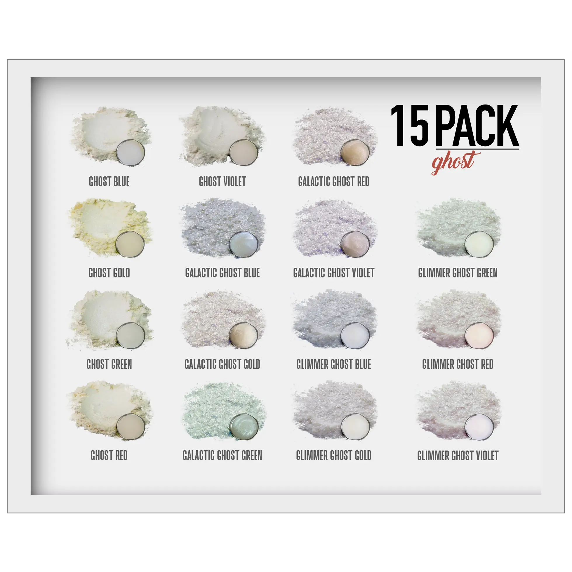 15 Color Ghosts Pigment Powder Variety Pack Set