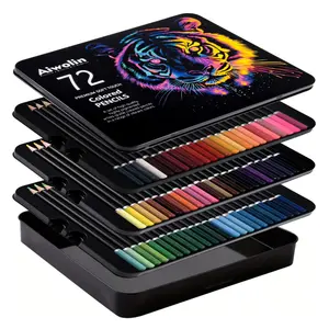 72 Oil/Watercolor Colored Pencils Set - Beautiful Blending Effects with Wet or Dry - Ideal for Coloring Book Use - Water Soluble Pencils for Adults artist - Numbered Coloring Pencils in Metal Case - Art supplies Color Pencils