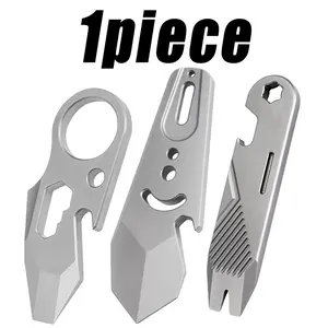 Multifunctional Edc Tool, Titanium Alloy Material, Keychain Accessory, Outdoor Bottle Opener, Durable and Versatile
