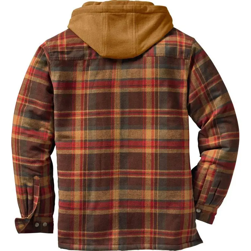 Men's Maplewood Hooded Flannel Shirt Jacket Long Sleeve