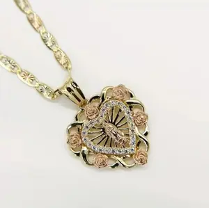 Virgen Guadalupe Necklace 14k