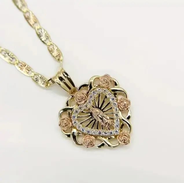 Virgen Guadalupe Necklace 14k