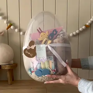 Giant 12-Inch Transparent Plastic Easter Egg, Bunny, Perfect for Egg Hunt, Party Decoration, Candy Storage, Gift Packaging, Surprise Eggs, Surprise Gifts, Holiday Supplies