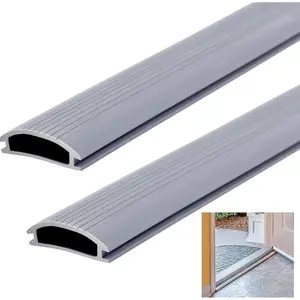 2 Pcs 36 Inch Gray Vinyl Replacement Insert for Adjustable Height Aluminum Thresholds with Seals, 1-5/16 x 3/8 Under Door Weather Stripping Seal for Exterior Front Door