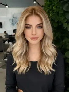 14 Inch Soft Wavy Bob Wig, 150 Density Deep Blonde, 100% Human Hair, Pre-Trim Baby Hair Lace Front, Heat Resistant, Women's Daily Wear, Lace Frontal Wig