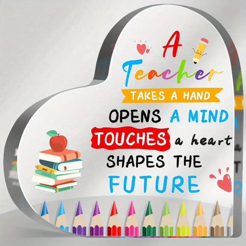 Teacher Appreciation Gifts for Women, Unique Teacher Graduation Party Signs, Acrylic Decorative Plaque Sign, Perfect Back to School Gifts, Best Teacher Keepsake for Office, Teacher Decor