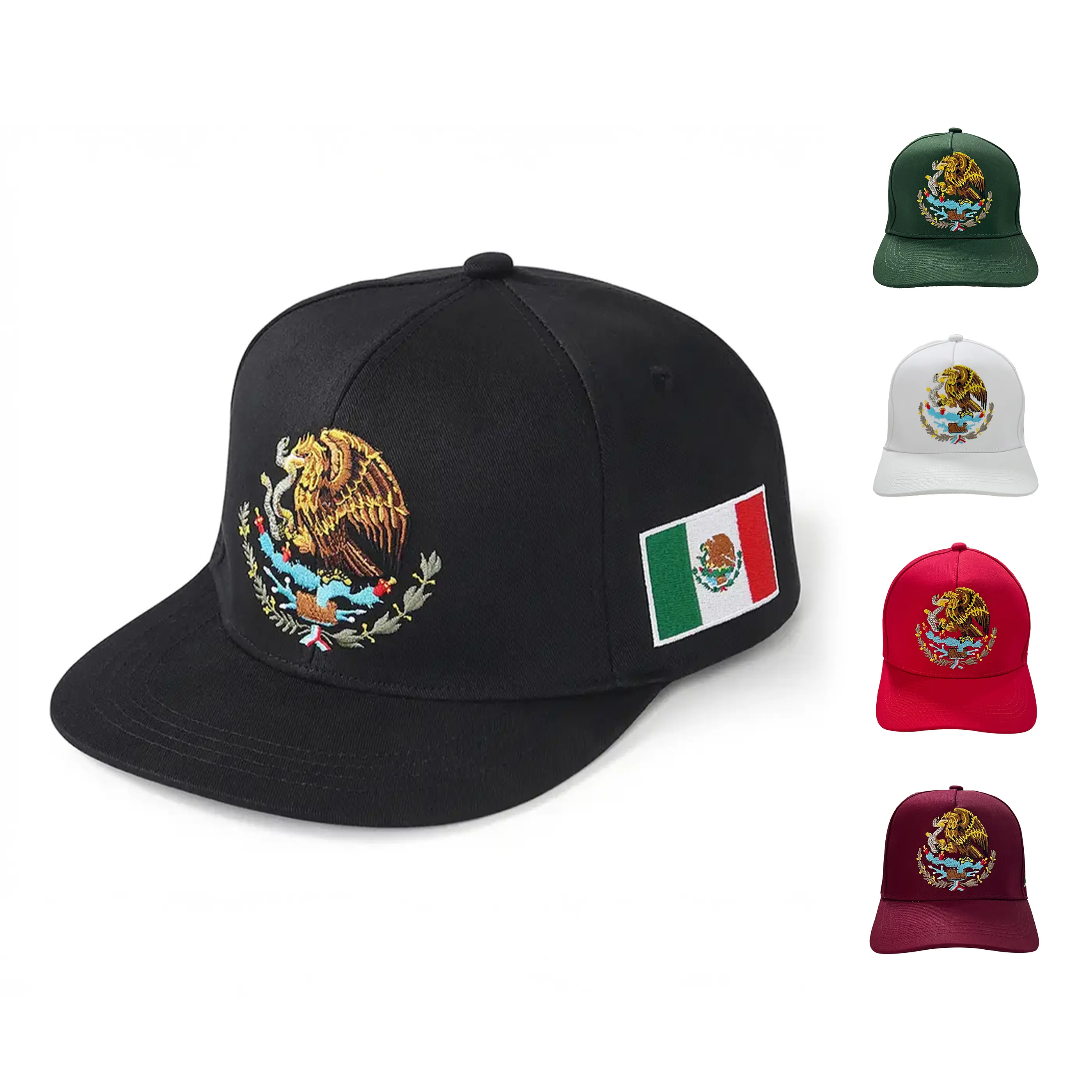 outdoor Casual Mexican Flag Baseball Cap dandy hats Embroidery Fitted Adjustable Snapback Hat for in Black Green White Red Maroon classic trucker cap world streetwear good ole boy barbas gorras para hombres  country hats phrygian cap cossack hat slash hat