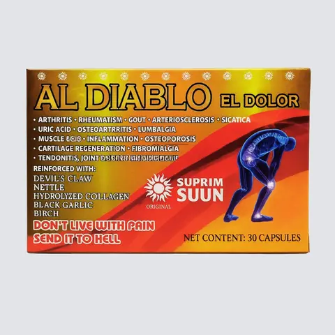 Al Diablo el Dolor Glucosamine Cartilage Turmeric Collagen 30 Capsules