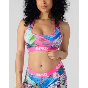 PSD Womens World Stackz Racerback Sports Bra - Comfortable, Breathable, Ultra-light Fabric