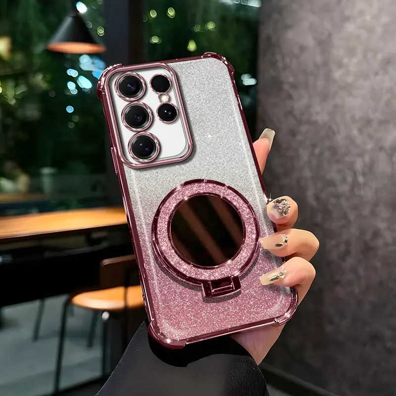 Suitable for [Galaxy S25 Ultra] Latest high-end phone case，features a built-in mirror and stand function—practical and stylish.and if you purchase now, you'll enjoy free shipping.YM99