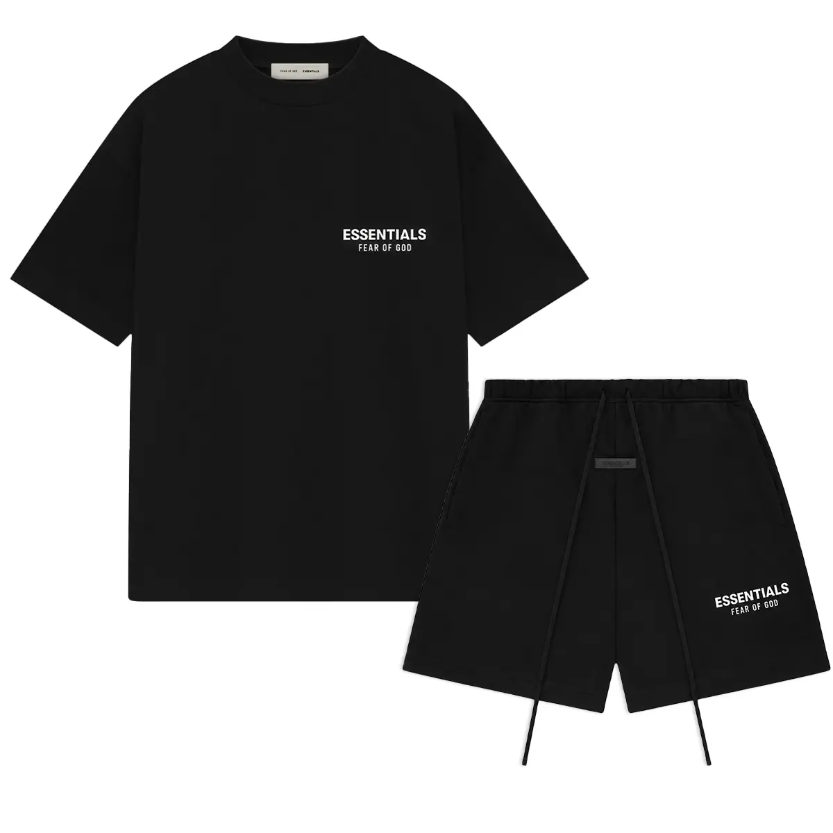 (Over Size) (One Set) Fear of God Essentials Classic Tee & Shorts Set (SS25) | Oversized Fit | Size Down Recommended (Over Size) (One Set) Fear of God Essentials Classic Tee & Shorts Set (SS25) | Oversized Fit | Size Down Recommended