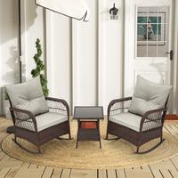 3 pcs Rocking Bistro Set（Gray）