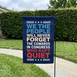 We The People Garden Flag, Patriotic Statement Yard Flag, Political Message Outdoor Banner, USA Independence Decor, Bold Typography Flag for Porch Lawn Garden, Durable Weather Resistant Flag, 4th of July Decor, TikTok Trend Flag