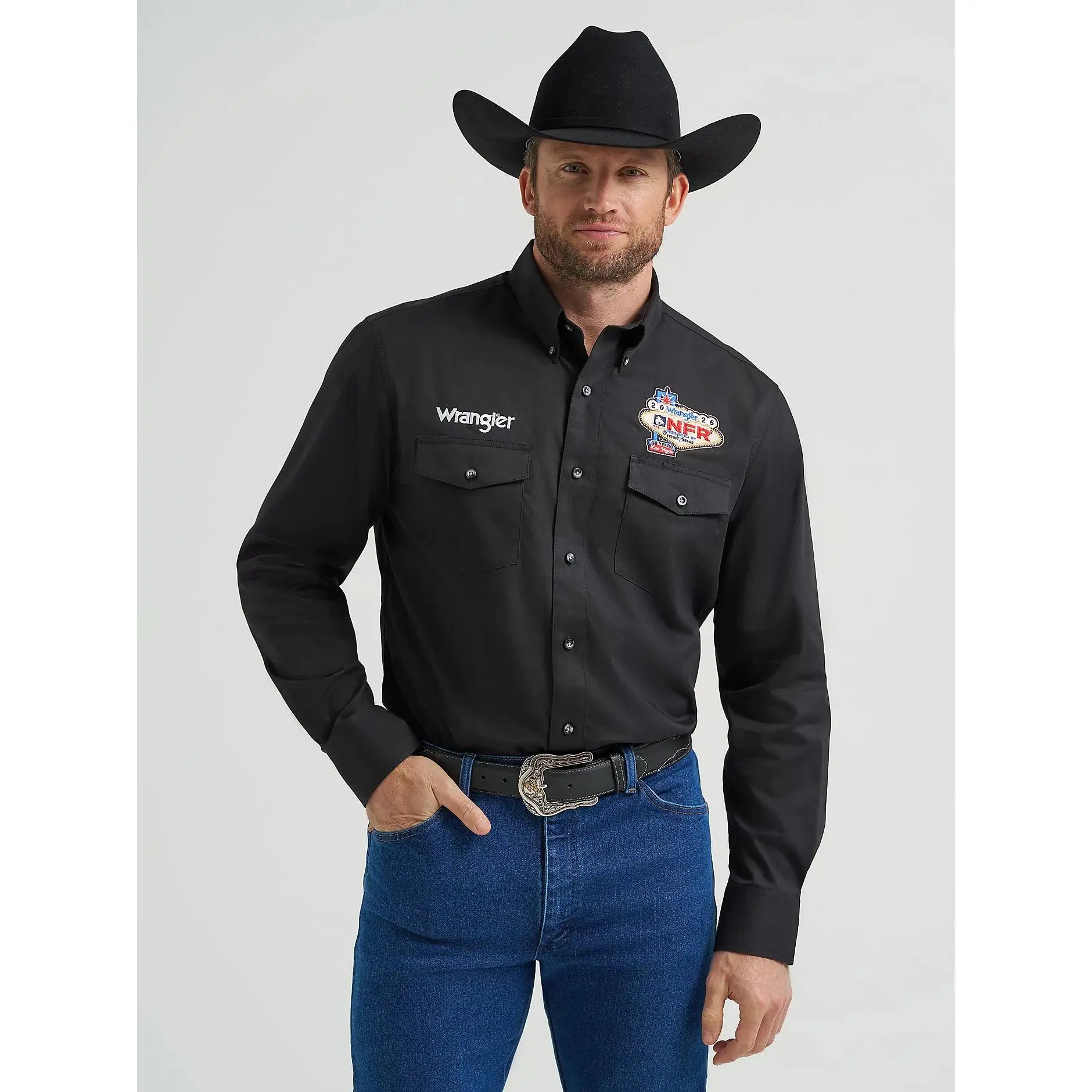 Wrangler Mens NFR 2025 Button Down Shirt - Black (Recommend Size Down,  Recommendamos un size mas chico) - TikTok Shop