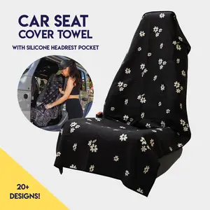 Florid Declamation Car Seat Cover Towel - Silicone-Lined Hood Universal Fit Car Seat Cover Towel for Sweat Protection