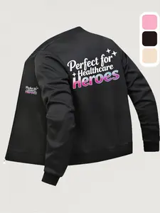 Women's Casual Fitted Zipper Jacket, Christmas Theme Print Pattern, Baseball Collar Design, Perfect for All Seasons, Ladies Outerwear