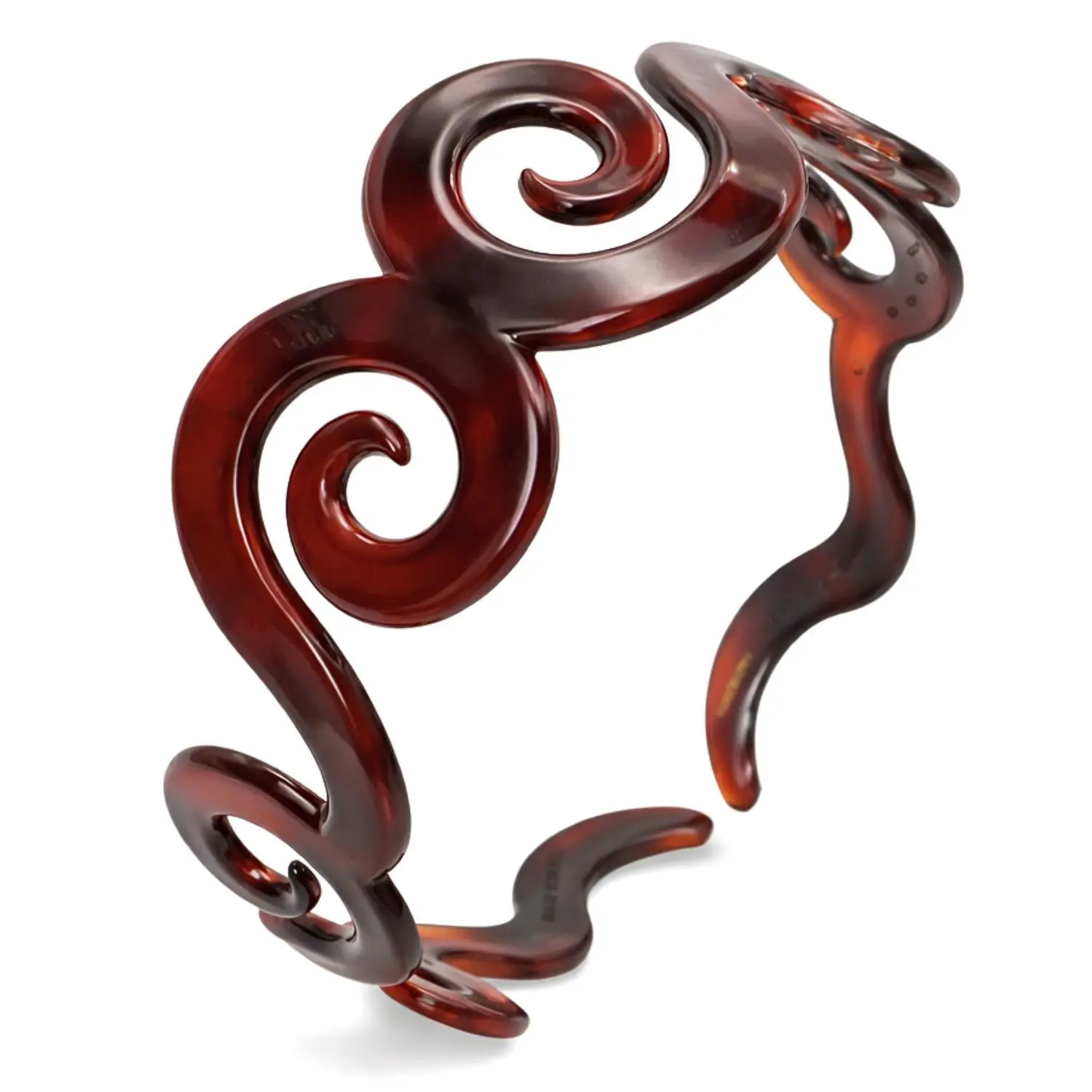 Parcelona French Swirls Wide Light Non-Brittle Cellulose Shell Hair Headband