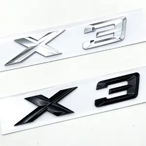 3D ABS Black Chrome Car Letters Rear Trunk Badge X3 Logo For BMW X3 F25 Sticker Emblem X3 E83 F25 G01 Lettering Accessories