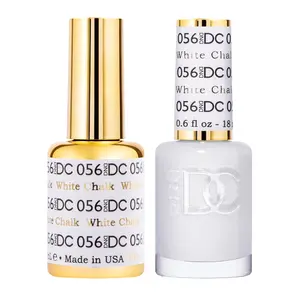 DND DC Gel Polish Set White Collection UV LED GelPolish & Air Dry Nail Lacquer Matching Chip Free Polish Duo 0.5 Fl Oz White Chalk 056 Made in USA - Cutics