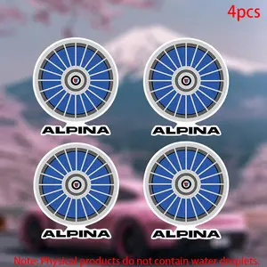 4pcs-Alpina Wheel Sticker-car stickers for doors, windows, laptops, luggage, furniture and bumpers-durable adhesive vinyl material
