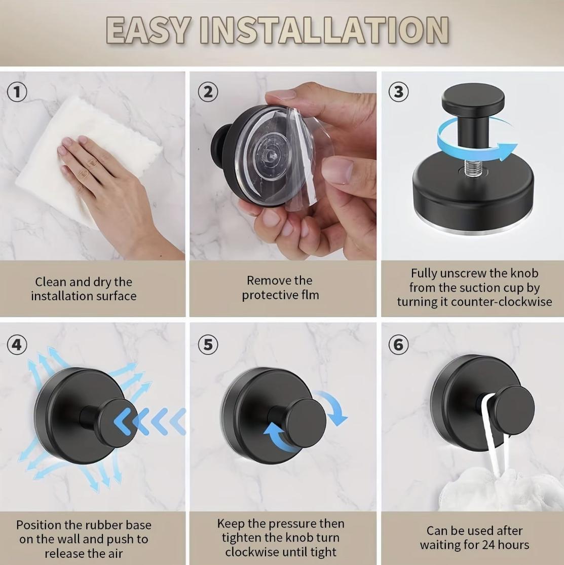 Suction Cup Hooks  Gadgets Kitchen home essentials  suction Hooks bathroom accessories Waterproof Reuseable for Shower Bathroom Towel Hooks Shower Hooks Holders Shower Hooks Hanging Towels Loofah Robe