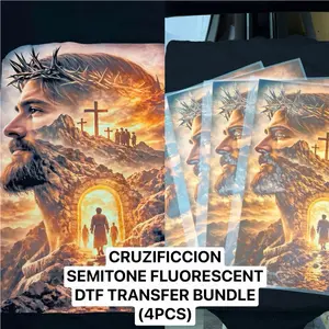 CRUSIFICCION SHIRT DTF Transfers Bundle (4PCS) FLUORESCENT SEMITONO DTF TRANSFERS
