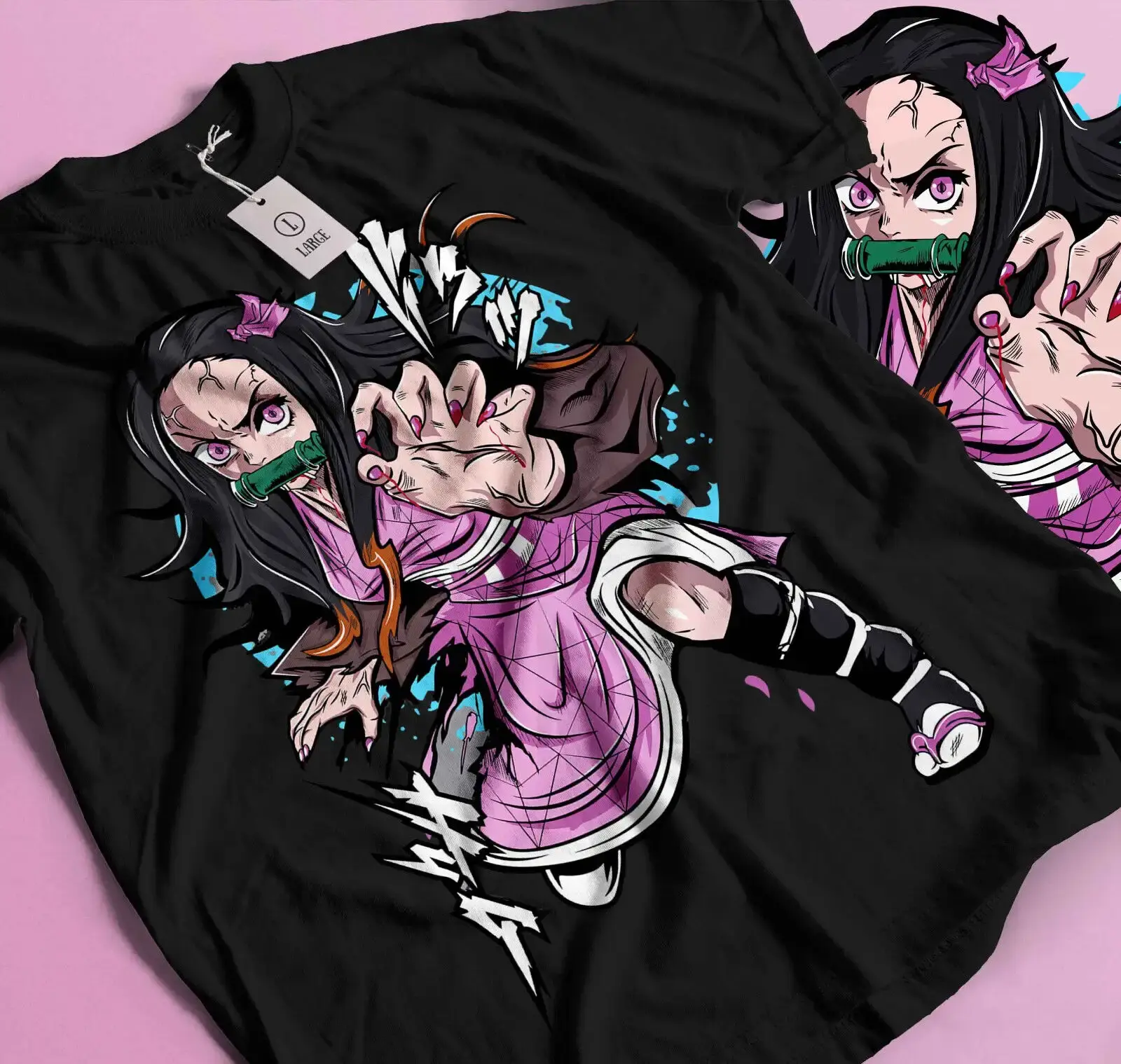 Nezuko Demon Slayer Anime Graphic Tee, Nezuko Kamado Kimetsu No Yaiba Anime Youth Shirt, Nezuko Anime T-Shirt for Men, Women and Kids