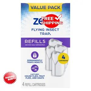 Z.e.v.o Flying Insect Trap Refills – 4 Cartridges, Keeping clean, keeping the space clean, killing insects