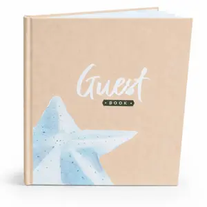 Guest Book for Vacation Homes, Welcome Hardcover Beach House Linen Guestbook, Vacation Rental Essentials, Visitor Sign In Book, Summer Rental Guest Book, Welcome Book for Short Term Rentals, Host Gift
