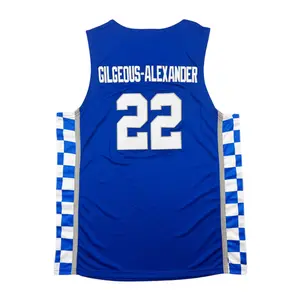 College Basketball Jersey 22 White Blue Sleeveless Sport Fan Lover Breathable Embroidery Xmas Gift