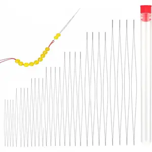 28 Pcs Big Eye Beading Needles Set with Threader Jewelry Making Supplies for Jewelry Making