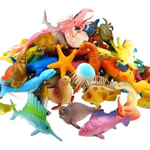 Ocean Sea Animal, 52 Pack Assorted Mini Vinyl Plastic Animal Toy Set, Realistic Under The Sea Life Figure Bath Toy for Child Educational Party Cake Cupcake Topper,Valentines Day Gift