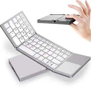 Portable Foldable Wireless Keyboard, Multifunctional Keyboard, Rechargeable Wireless Keyboard with Touchpad, Magnetic Folding Design Tablet Keyboard, Tablet Accessories