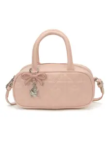 Sweet Style Rhombus Heart Boston Bag for Women, Six Colors Available, PU Soft Leather Handbag, Crossbody Mini Backpack with Bow Pendant