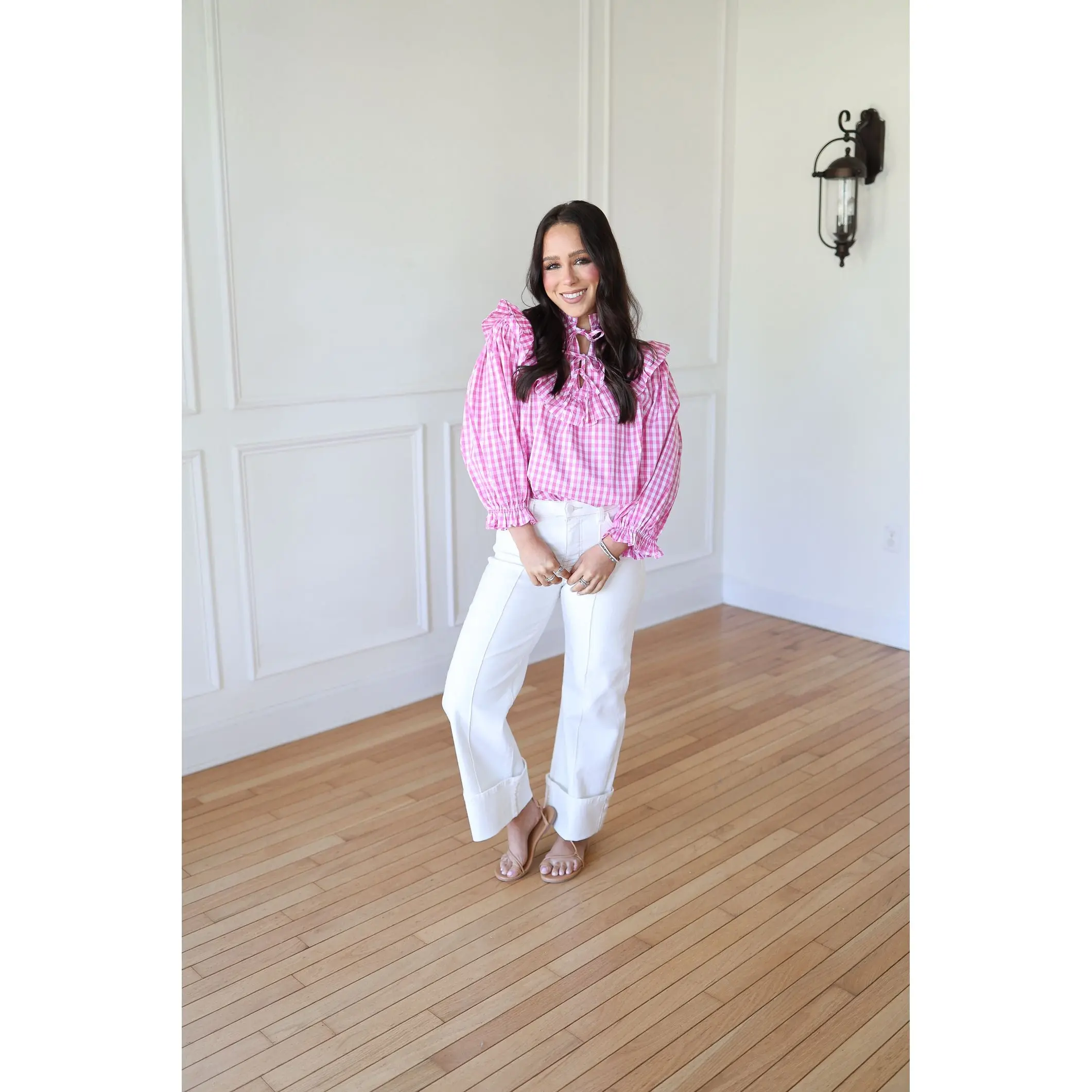 Collins Pink Gingham Blouse