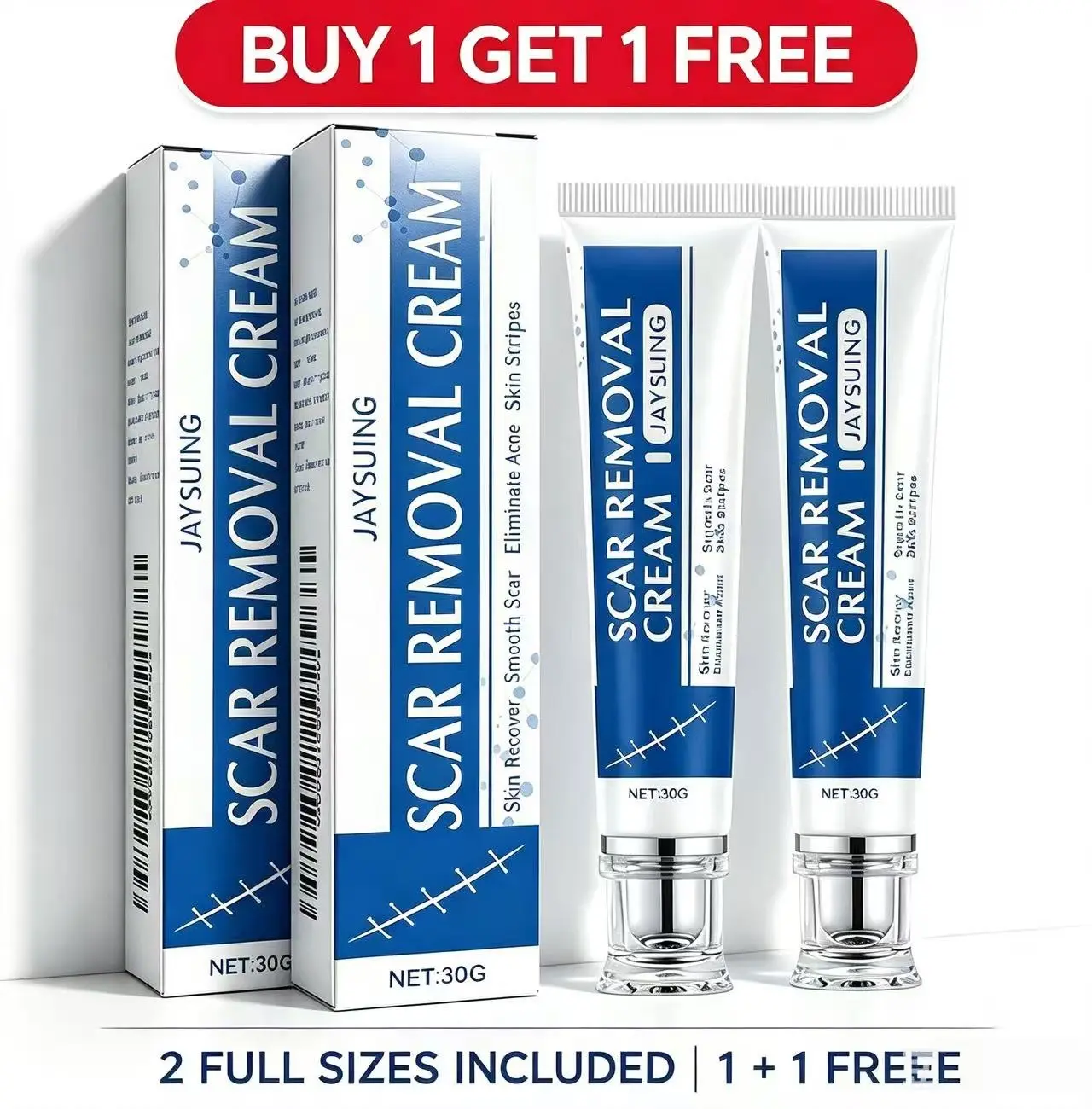 【Buy 1Get 1 Free】Advanced SiliconeSmoothing Gel - Invisible Repair for Fine Lines,Wrinkles, Acne Scars & Marks I ProfessionalSmoothing Formula for New & Old Scars I Fast-Absorbing & Non-Greasy Discoloration