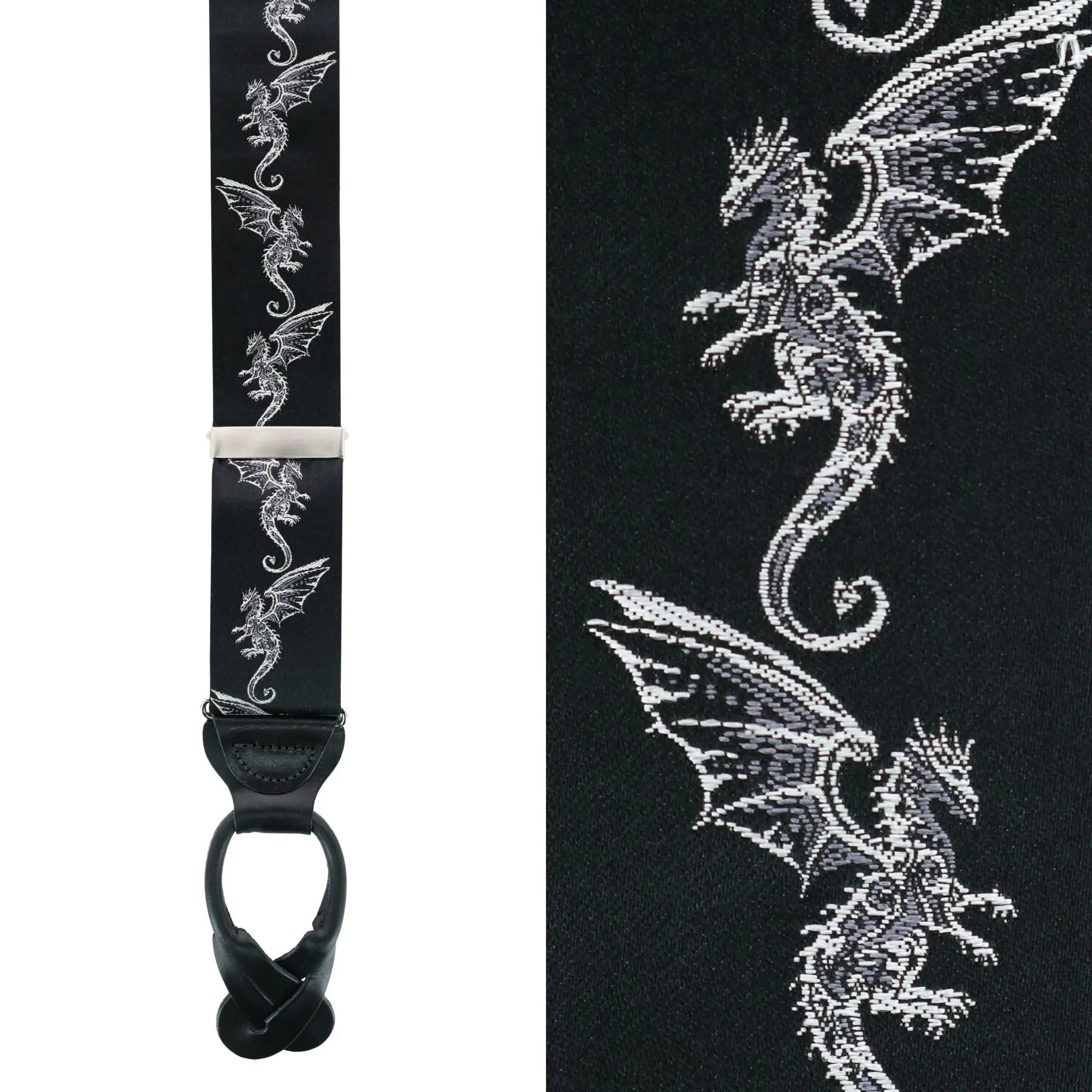 Trafalgar Guardian of Freedom Tribal Dragon Silk Button End  Braces, Button-End Suspenders