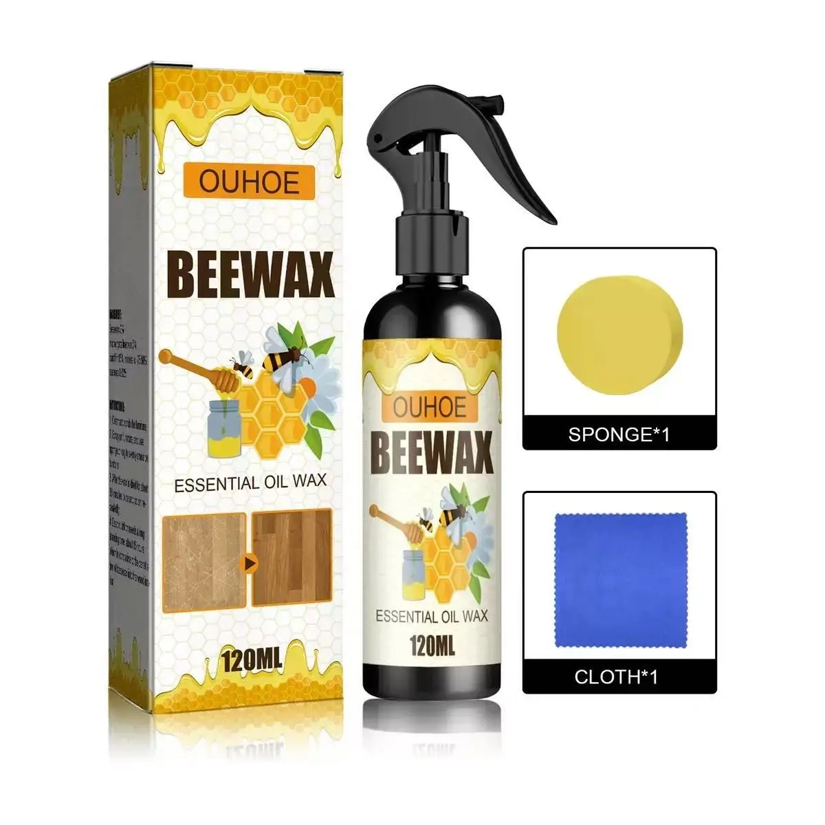Ouhoe Furniture Beeswax Spray, Wood Care & Floor Polisher, Waterproof Scratch Repair Wax, Renovation Maintenance, Home Decor Essentials, Home Cleaning Supplies, Multifunctional Care Spray, Multi Purpose Spray