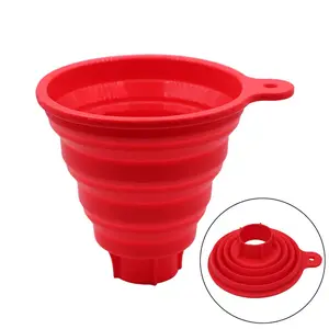 Silicone Collapsible Funnel for Jars, Foldable Large Canning Funnel for Wide Mouth Bottle, Food Grade Silicone Transferring Tool for Liquid Oil Jam Solid Seasoning Bean (1 Size)