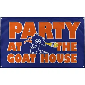 Funny Party At The Goat House BMS Blue Mountain State Funny Motivational Inspirational Office Gym Wall College Dorm Room Decor Design on a 3X5 Feet Flag .