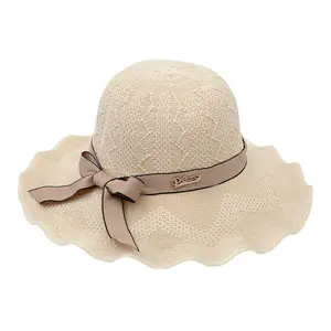 2026 Summer Edition Trendy Women's Wavy Edge Wide Brim Sun Protection Sun Hat for Women, Beach UV Protection Sun Hat