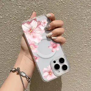 Pearl Blossom Magnetic TPU for iPhone Case: Drop-proof design for added protection |for iPhone 16/15/14/13/12/11